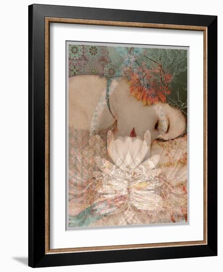 Composing, Woman, Flowers, Asleep-Alaya Gadeh-Framed Photographic Print