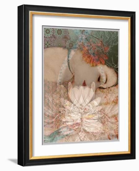 Composing, Woman, Flowers, Asleep-Alaya Gadeh-Framed Photographic Print