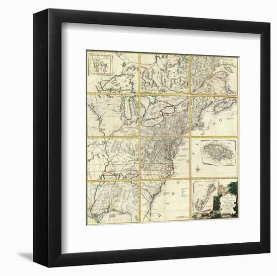 Composite: Colonie Unite dell' America Settentrle, c.1778-Antonio Zatta-Framed Art Print