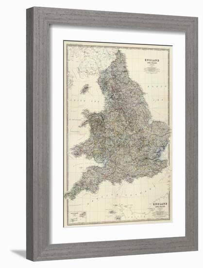 Composite: England, Wales, c.1861-Alexander Keith Johnston-Framed Art Print