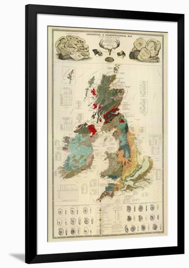 Composite: Geological and Palaeontological Map of the British Islands, c.1854-Alexander Keith Johnston-Framed Art Print