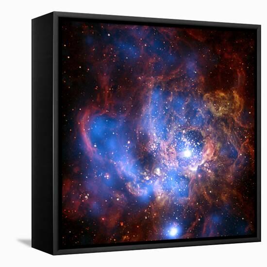 Composite Image from Chandra and Hubble Data, Divided Neighborhood of Some 200 Hot, Young Stars-null-Framed Premier Image Canvas