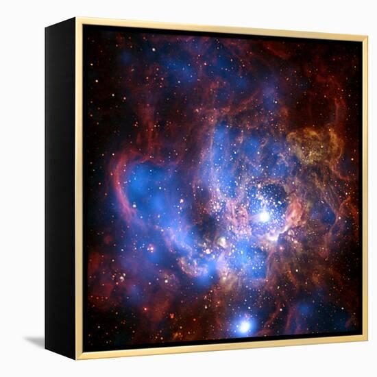 Composite Image from Chandra and Hubble Data, Divided Neighborhood of Some 200 Hot, Young Stars-null-Framed Premier Image Canvas