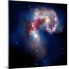 Composite Image of Antennae Galaxies - Interstellar Gas with Elements from Supernova Explosions-null-Mounted Photographic Print