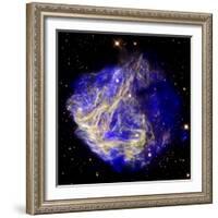 Composite Image of Data from Chandra and Hubble, Depicts Scene of a Supernova Explosion's Aftermath-null-Framed Photographic Print