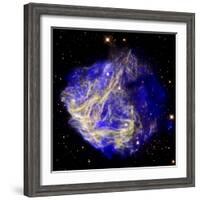 Composite Image of Data from Chandra and Hubble, Depicts Scene of a Supernova Explosion's Aftermath-null-Framed Photographic Print