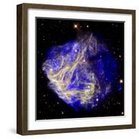 Composite Image of Data from Chandra and Hubble, Depicts Scene of a Supernova Explosion's Aftermath-null-Framed Photographic Print