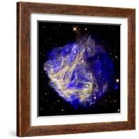 Composite Image of Data from Chandra and Hubble, Depicts Scene of a Supernova Explosion's Aftermath-null-Framed Photographic Print