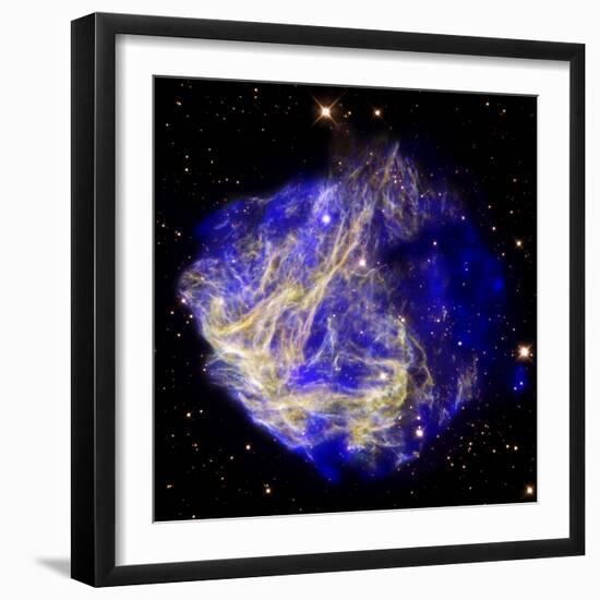 Composite Image of Data from Chandra and Hubble, Depicts Scene of a Supernova Explosion's Aftermath-null-Framed Photographic Print