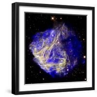 Composite Image of Data from Chandra and Hubble, Depicts Scene of a Supernova Explosion's Aftermath-null-Framed Photographic Print