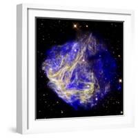 Composite Image of Data from Chandra and Hubble, Depicts Scene of a Supernova Explosion's Aftermath-null-Framed Photographic Print