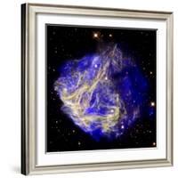 Composite Image of Data from Chandra and Hubble, Depicts Scene of a Supernova Explosion's Aftermath-null-Framed Photographic Print