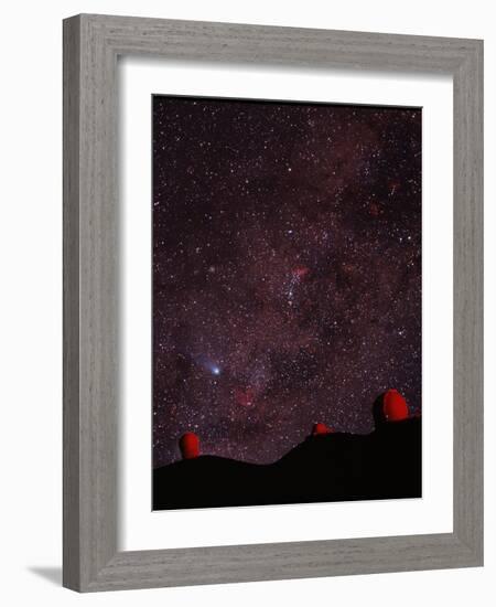 Composite Image of Halley's Comet & Mauna Kea-Magrath Photography-Framed Photographic Print