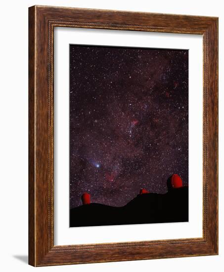 Composite Image of Halley's Comet & Mauna Kea-Magrath Photography-Framed Photographic Print