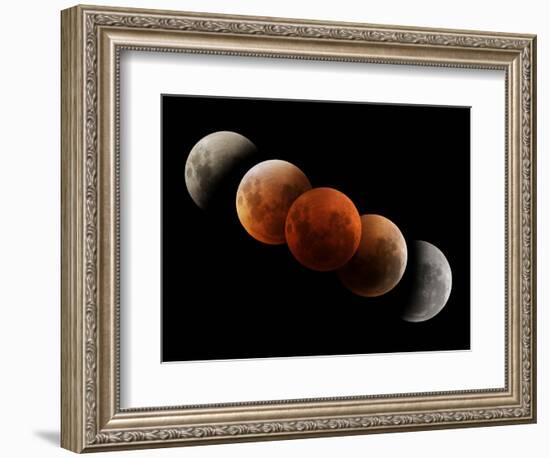 Composite Image of Lunar Eclipse-null-Framed Photographic Print