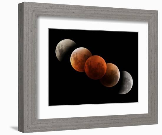 Composite Image of Lunar Eclipse-null-Framed Photographic Print