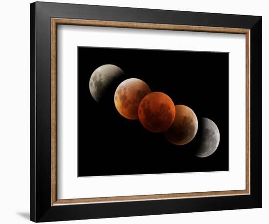Composite Image of Lunar Eclipse-null-Framed Photographic Print