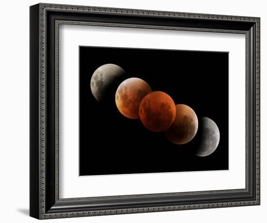 Composite Image of Lunar Eclipse-null-Framed Photographic Print