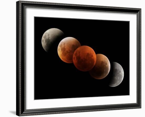 Composite Image of Lunar Eclipse-null-Framed Photographic Print