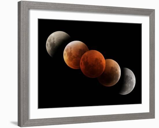 Composite Image of Lunar Eclipse-null-Framed Photographic Print