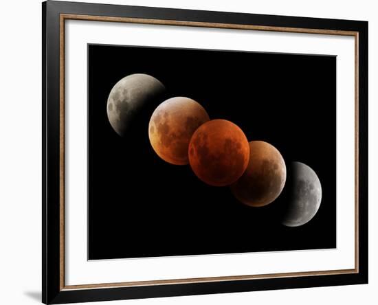 Composite Image of Lunar Eclipse-null-Framed Photographic Print