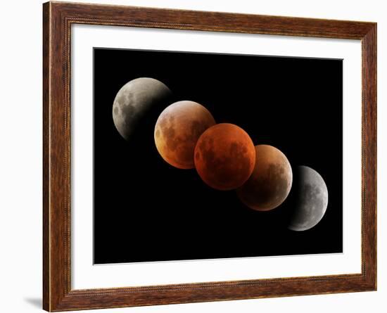 Composite Image of Lunar Eclipse-null-Framed Photographic Print