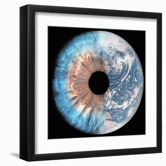 Composite Image of the Earth And a Human-David Parker-Framed Premium Photographic Print