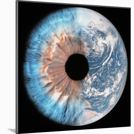 Composite Image of the Earth And a Human-David Parker-Mounted Premium Photographic Print