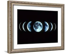 Composite Image of the Phases of the Moon-Dr. Fred Espenak-Framed Photographic Print