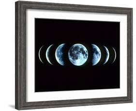 Composite Image of the Phases of the Moon-Dr. Fred Espenak-Framed Photographic Print