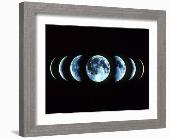 Composite Image of the Phases of the Moon-Dr. Fred Espenak-Framed Photographic Print