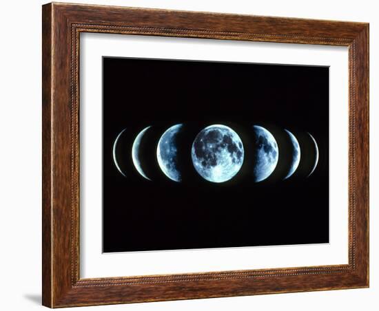 Composite Image of the Phases of the Moon-Dr. Fred Espenak-Framed Photographic Print