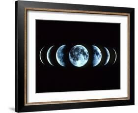 Composite Image of the Phases of the Moon-Dr. Fred Espenak-Framed Photographic Print