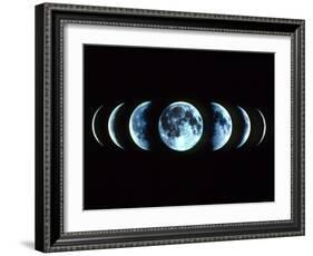 Composite Image of the Phases of the Moon-Dr. Fred Espenak-Framed Photographic Print