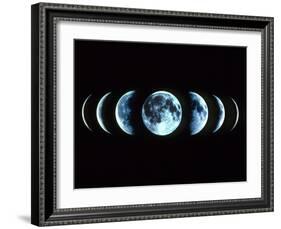 Composite Image of the Phases of the Moon-Dr. Fred Espenak-Framed Photographic Print