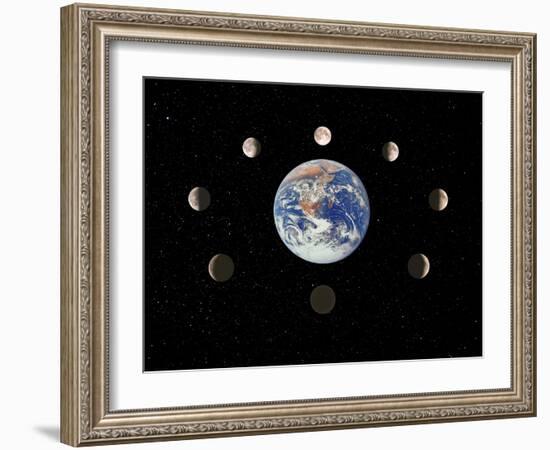 Composite Image of the Phases of the Moon-John Sanford-Framed Photographic Print