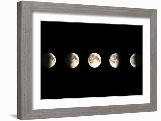 Composite Image of the Phases of the Moon-John Sanford-Framed Photographic Print