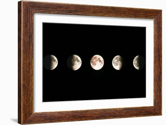 Composite Image of the Phases of the Moon-John Sanford-Framed Photographic Print