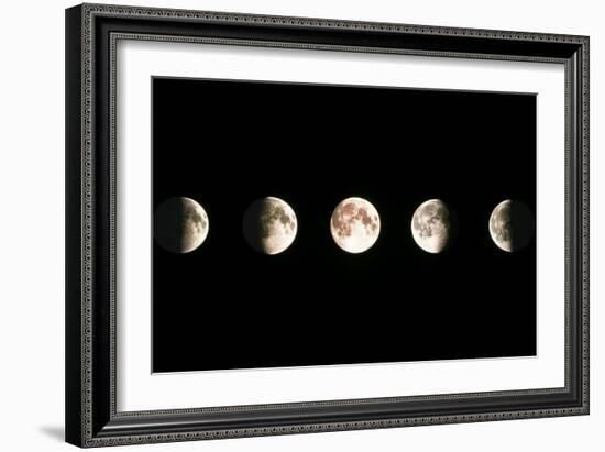 Composite Image of the Phases of the Moon-John Sanford-Framed Photographic Print