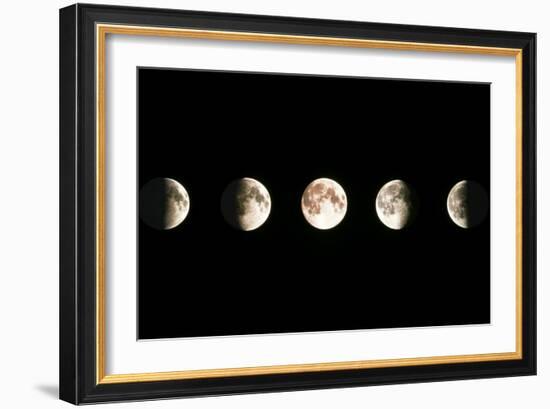 Composite Image of the Phases of the Moon-John Sanford-Framed Photographic Print