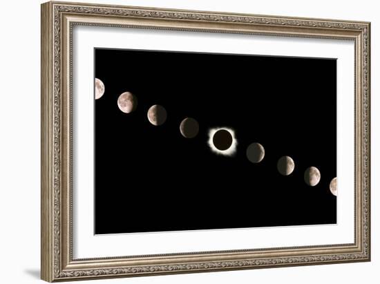 Composite Image of the Phases of the Moon-John Sanford-Framed Photographic Print