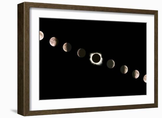 Composite Image of the Phases of the Moon-John Sanford-Framed Photographic Print