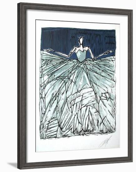 Composition 40 fond bleu-Yves Clerc-Framed Limited Edition