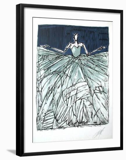 Composition 40 fond bleu-Yves Clerc-Framed Limited Edition