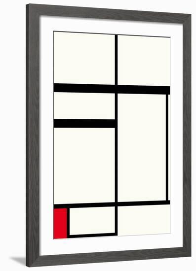 Composition avec rouge , noir et blanc, 1931-Piet Mondrian-Framed Premium Giclee Print