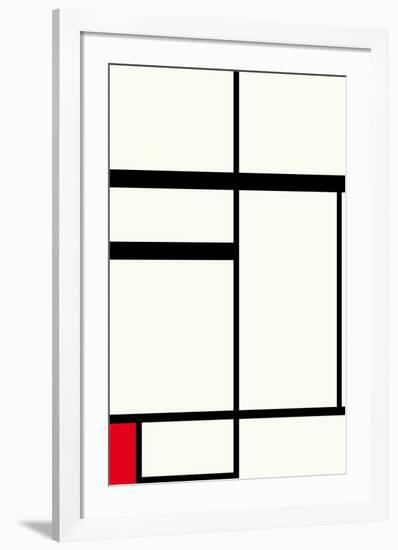 Composition avec rouge , noir et blanc, 1931-Piet Mondrian-Framed Premium Giclee Print