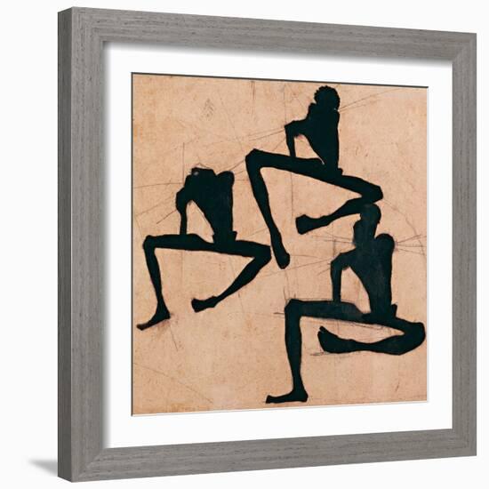 Composition Avec Trois Hommes Nus - Composition with Three Male Nudes - by Egon Schiele (1890-1918)-Egon Schiele-Framed Giclee Print