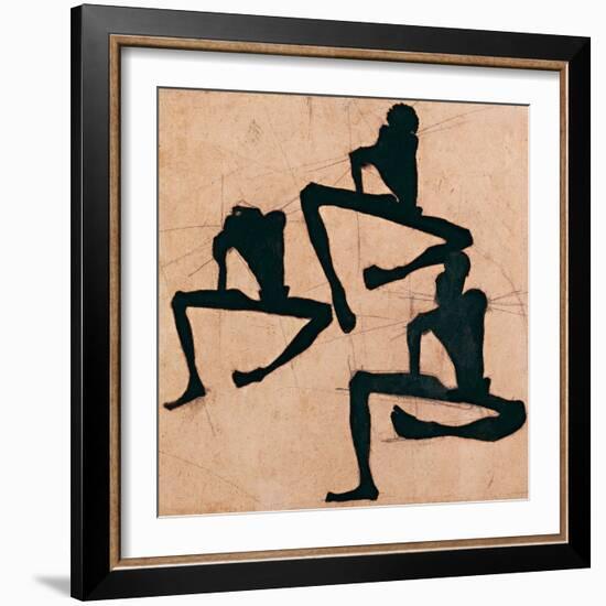 Composition Avec Trois Hommes Nus - Composition with Three Male Nudes - by Egon Schiele (1890-1918)-Egon Schiele-Framed Giclee Print