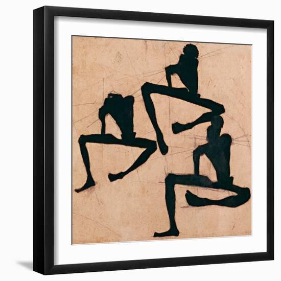 Composition Avec Trois Hommes Nus - Composition with Three Male Nudes - by Egon Schiele (1890-1918)-Egon Schiele-Framed Giclee Print