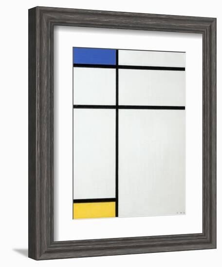 Composition Blue, Yellow and White, 1936-Piet Mondrian-Framed Giclee Print